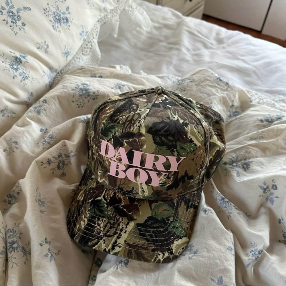 Dairy Boy camo pink hat